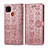 Custodia Portafoglio In Pelle Fantasia Modello Cover con Supporto S03D per Xiaomi POCO C31 Oro Rosa