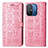 Custodia Portafoglio In Pelle Fantasia Modello Cover con Supporto S03D per Xiaomi Poco C55 Rosa