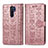 Custodia Portafoglio In Pelle Fantasia Modello Cover con Supporto S03D per Xiaomi Poco M2 Oro Rosa