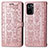 Custodia Portafoglio In Pelle Fantasia Modello Cover con Supporto S03D per Xiaomi Poco M5S Oro Rosa