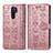 Custodia Portafoglio In Pelle Fantasia Modello Cover con Supporto S03D per Xiaomi Redmi 9 Oro Rosa