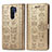 Custodia Portafoglio In Pelle Fantasia Modello Cover con Supporto S03D per Xiaomi Redmi 9 Prime India Oro