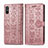 Custodia Portafoglio In Pelle Fantasia Modello Cover con Supporto S03D per Xiaomi Redmi 9A Oro Rosa