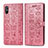 Custodia Portafoglio In Pelle Fantasia Modello Cover con Supporto S03D per Xiaomi Redmi 9A Rosa