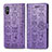 Custodia Portafoglio In Pelle Fantasia Modello Cover con Supporto S03D per Xiaomi Redmi 9A Viola