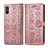 Custodia Portafoglio In Pelle Fantasia Modello Cover con Supporto S03D per Xiaomi Redmi 9i Oro Rosa