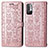 Custodia Portafoglio In Pelle Fantasia Modello Cover con Supporto S03D per Xiaomi Redmi Note 10 5G Oro Rosa