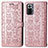 Custodia Portafoglio In Pelle Fantasia Modello Cover con Supporto S03D per Xiaomi Redmi Note 10 Pro 4G Oro Rosa