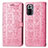 Custodia Portafoglio In Pelle Fantasia Modello Cover con Supporto S03D per Xiaomi Redmi Note 10 Pro 4G Rosa