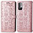 Custodia Portafoglio In Pelle Fantasia Modello Cover con Supporto S03D per Xiaomi Redmi Note 10T 5G Oro Rosa