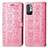 Custodia Portafoglio In Pelle Fantasia Modello Cover con Supporto S03D per Xiaomi Redmi Note 10T 5G Rosa