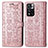 Custodia Portafoglio In Pelle Fantasia Modello Cover con Supporto S03D per Xiaomi Redmi Note 11 Pro+ Plus 5G Oro Rosa