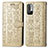 Custodia Portafoglio In Pelle Fantasia Modello Cover con Supporto S03D per Xiaomi Redmi Note 11 SE 5G Oro