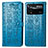 Custodia Portafoglio In Pelle Fantasia Modello Cover con Supporto S03D per Xiaomi Redmi Note 11E Pro 5G Blu