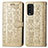 Custodia Portafoglio In Pelle Fantasia Modello Cover con Supporto S03D per Xiaomi Redmi Note 9 4G Oro