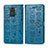 Custodia Portafoglio In Pelle Fantasia Modello Cover con Supporto S03D per Xiaomi Redmi Note 9 Blu