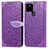 Custodia Portafoglio In Pelle Fantasia Modello Cover con Supporto S04D per Google Pixel 5a 5G Viola