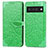 Custodia Portafoglio In Pelle Fantasia Modello Cover con Supporto S04D per Google Pixel 6 Pro 5G Verde