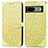 Custodia Portafoglio In Pelle Fantasia Modello Cover con Supporto S04D per Google Pixel 7 5G Giallo