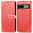 Custodia Portafoglio In Pelle Fantasia Modello Cover con Supporto S04D per Google Pixel 7 5G Rosso