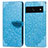 Custodia Portafoglio In Pelle Fantasia Modello Cover con Supporto S04D per Google Pixel 7a 5G Blu