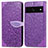 Custodia Portafoglio In Pelle Fantasia Modello Cover con Supporto S04D per Google Pixel 7a 5G Viola