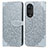 Custodia Portafoglio In Pelle Fantasia Modello Cover con Supporto S04D per Huawei Honor 50 5G Grigio