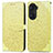 Custodia Portafoglio In Pelle Fantasia Modello Cover con Supporto S04D per Huawei Honor 60 5G Giallo