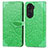 Custodia Portafoglio In Pelle Fantasia Modello Cover con Supporto S04D per Huawei Honor 60 5G Verde