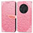 Custodia Portafoglio In Pelle Fantasia Modello Cover con Supporto S04D per Huawei Honor Magic3 5G Oro Rosa