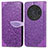 Custodia Portafoglio In Pelle Fantasia Modello Cover con Supporto S04D per Huawei Honor Magic3 Pro 5G Viola