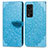 Custodia Portafoglio In Pelle Fantasia Modello Cover con Supporto S04D per Huawei Honor V40 5G Blu