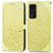 Custodia Portafoglio In Pelle Fantasia Modello Cover con Supporto S04D per Huawei Honor V40 5G Giallo