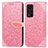 Custodia Portafoglio In Pelle Fantasia Modello Cover con Supporto S04D per Huawei Honor V40 5G Oro Rosa