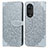 Custodia Portafoglio In Pelle Fantasia Modello Cover con Supporto S04D per Huawei Nova 9 Pro Grigio