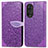 Custodia Portafoglio In Pelle Fantasia Modello Cover con Supporto S04D per Huawei Nova 9 Pro Viola