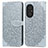 Custodia Portafoglio In Pelle Fantasia Modello Cover con Supporto S04D per Huawei Nova 9 SE Grigio