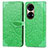 Custodia Portafoglio In Pelle Fantasia Modello Cover con Supporto S04D per Huawei P50 Verde