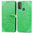 Custodia Portafoglio In Pelle Fantasia Modello Cover con Supporto S04D per Motorola Moto E20 Verde