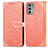 Custodia Portafoglio In Pelle Fantasia Modello Cover con Supporto S04D per Motorola Moto Edge 20 5G Arancione