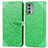 Custodia Portafoglio In Pelle Fantasia Modello Cover con Supporto S04D per Motorola Moto Edge 20 5G Verde