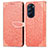 Custodia Portafoglio In Pelle Fantasia Modello Cover con Supporto S04D per Motorola Moto Edge Plus (2022) 5G Arancione