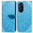 Custodia Portafoglio In Pelle Fantasia Modello Cover con Supporto S04D per Motorola Moto Edge Plus (2022) 5G Blu