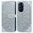 Custodia Portafoglio In Pelle Fantasia Modello Cover con Supporto S04D per Motorola Moto Edge Plus (2022) 5G Grigio