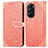 Custodia Portafoglio In Pelle Fantasia Modello Cover con Supporto S04D per Motorola Moto Edge X30 5G Arancione