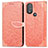 Custodia Portafoglio In Pelle Fantasia Modello Cover con Supporto S04D per Motorola Moto G Play Gen 2 Arancione