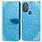 Custodia Portafoglio In Pelle Fantasia Modello Cover con Supporto S04D per Motorola Moto G Power (2022) Blu