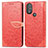 Custodia Portafoglio In Pelle Fantasia Modello Cover con Supporto S04D per Motorola Moto G Power (2022) Rosso