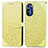 Custodia Portafoglio In Pelle Fantasia Modello Cover con Supporto S04D per Motorola Moto G Stylus (2022) 4G Giallo