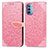 Custodia Portafoglio In Pelle Fantasia Modello Cover con Supporto S04D per Motorola Moto G31 Oro Rosa